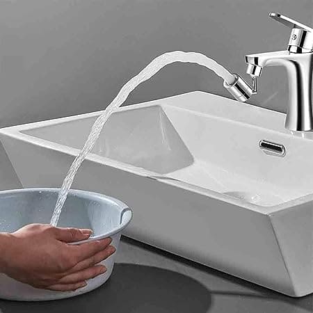 Universal Splash Filter Faucet, 720° Swivel Faucet Spray Head, Rotatable Extension Faucet Filter Nozzle, Kitchen Bathroom Pressurized Extension Foaming Faucet, Swivel Sink Chrome Faucet Aerator for Face, Eyewash, and Gargle