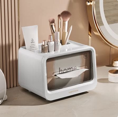 Home Tissue Box, Multifunctional Storage Tissue Box, Modern Style Handkerchief Box, Tissue Paper Dispenser, Storage Napkin Case Organizer, Wet Wipes Decoration Box, Tissue Box Holder with Stationery Remote Control Box, Multipurpose Scarves Box