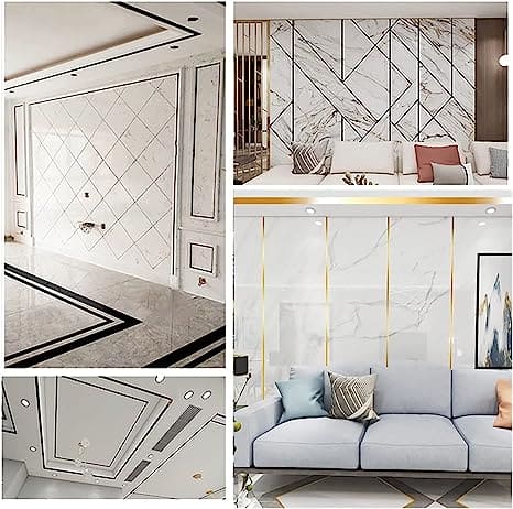 Metallic Floor Sealing Sticker, Tile Tape Sticker, Self Adhesive Sealing Foil Strips, Background Wall Home Decoration Caulk Tape, Waterproof Seam Wall Stickers, Decoration Tape For Home Floor Tiles, Wall Decor, Gold Foil Self Adhesive Tile Stickers Tape