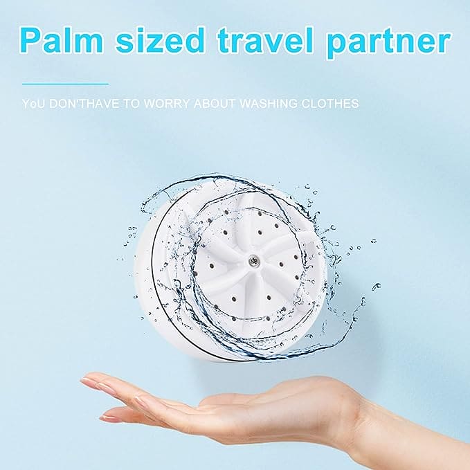 2 in 1 Ultrasonic Turbo Washing Machine, Portable Travel Washer, Air Bubble And Rotating Mini Ultrasonic Washing Machine, Portable Removes Dirt Washer, USB Cable Machine for Travel
