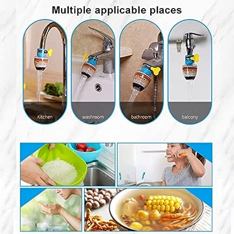 Water Purifier Tap, Water Filter Nozzle, Household Kitchen Home Carbon Faucet, Multi Layer Fine Faucet Filter, 6 Layer Faucet Filter, Universal Kitchen Faucet Water Tap Heads, Anti Spill Water Saving Water Filter for Kitchen Home Bathroom