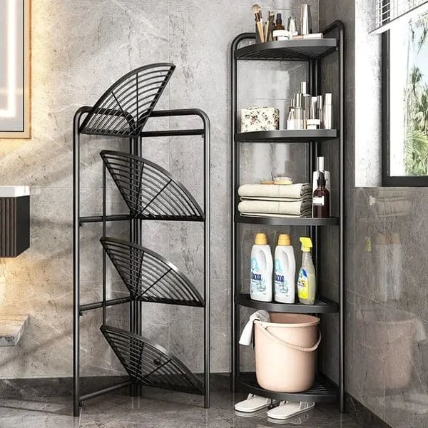 Tripod Folding Trolley Rack, Kitchen Bathroom Corner Storage Shelf, Home Snack Vegetables Storage Rack, Multifunctional Extension Parallel Trolley