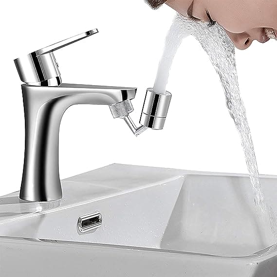 Universal Splash Filter Faucet, 720° Swivel Faucet Spray Head, Rotatable Extension Faucet Filter Nozzle, Kitchen Bathroom Pressurized Extension Foaming Faucet, Swivel Sink Chrome Faucet Aerator for Face, Eyewash, and Gargle