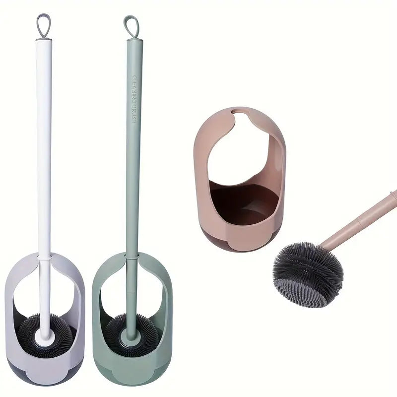 Self Optical Toilet Bowl Brush, Soft Bristles Toilet Cleaning Brush With Extended Handle, Flexible Toilet Cleaning Bowl Brush Head With Silicone Bristles, Dead Corner Toilet Brush, Household Wash Toilet Cleaning Accessories