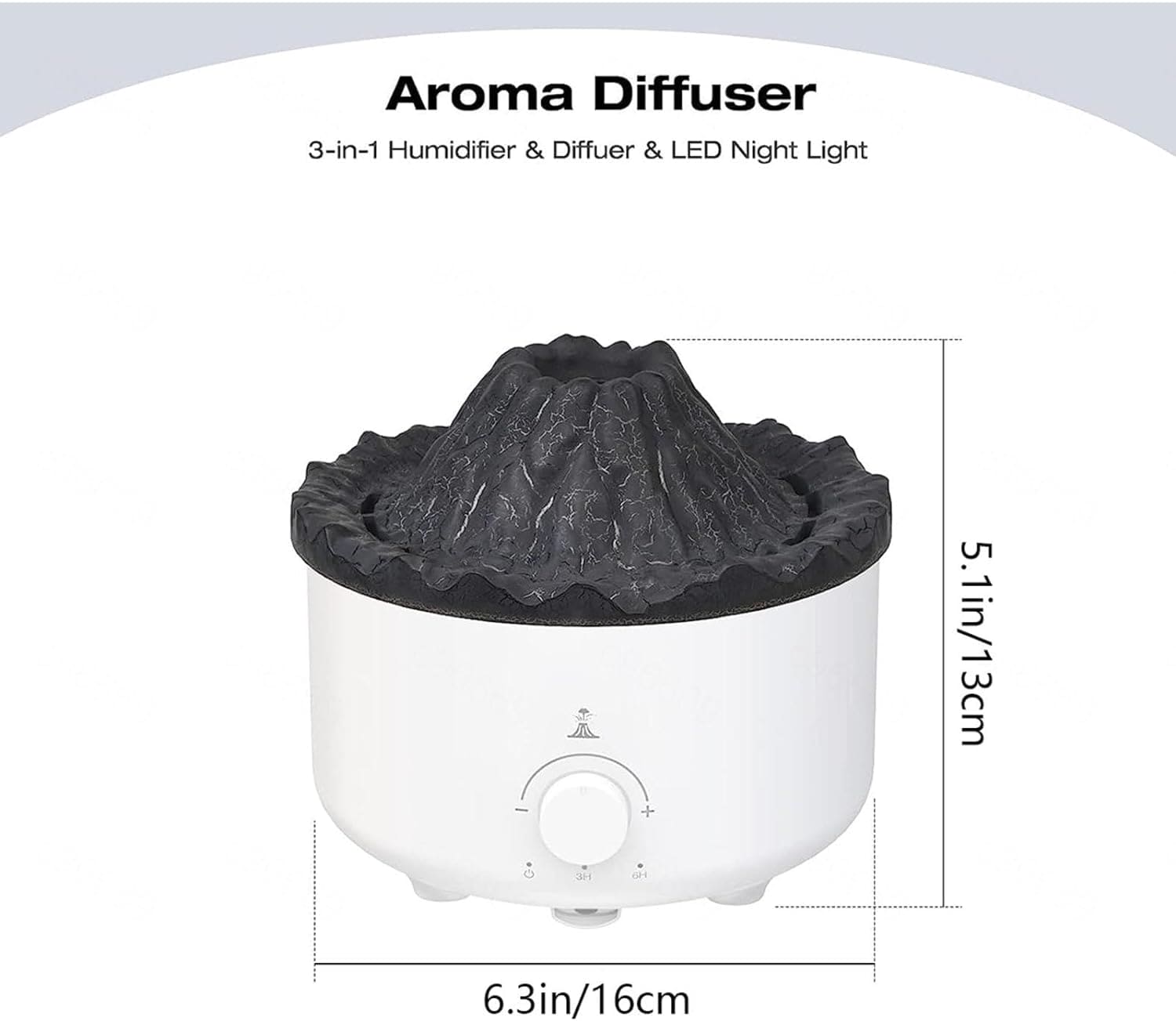 Volcano Aroma Humidifier, Flame Humidifier with Night Light Lamp, Ultrasonic RC Jellyfish Aroma Diffuser, 2 In 1 Essentials Air Freshener, Essential Oils Perfume Blower, Electric Home Freshener Smoke