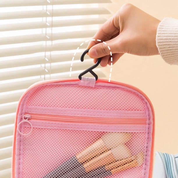 Clamshell Makeup Travel Bag, Washday Beauty Bag, Portable Transparent Makeup Bag, Female Shower Wash Bag, Multipurpose Women Cosmetic Bag, PVC Waterproof Handbags, Travel Toiletry Washbag With Zipper