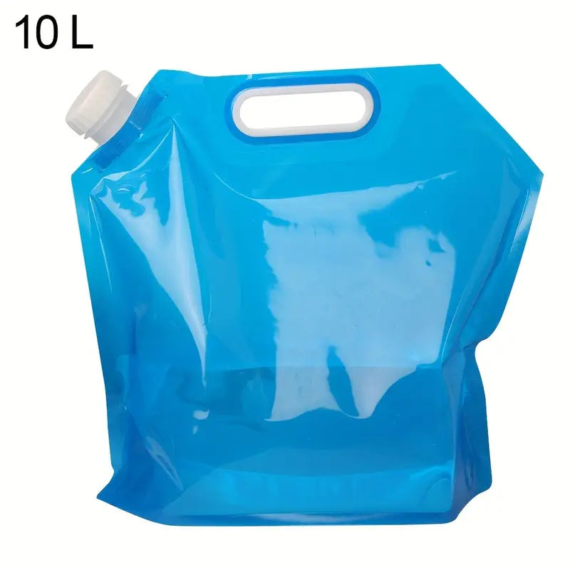 10L Water Pouch, Foldable Water Tank, Portable Outdoor Water Bag, Collapsible Water Bucket, Plastic Water Carrier, Camping Folding Canister, Car Water Container, Multipurpose Liquid Storage Container