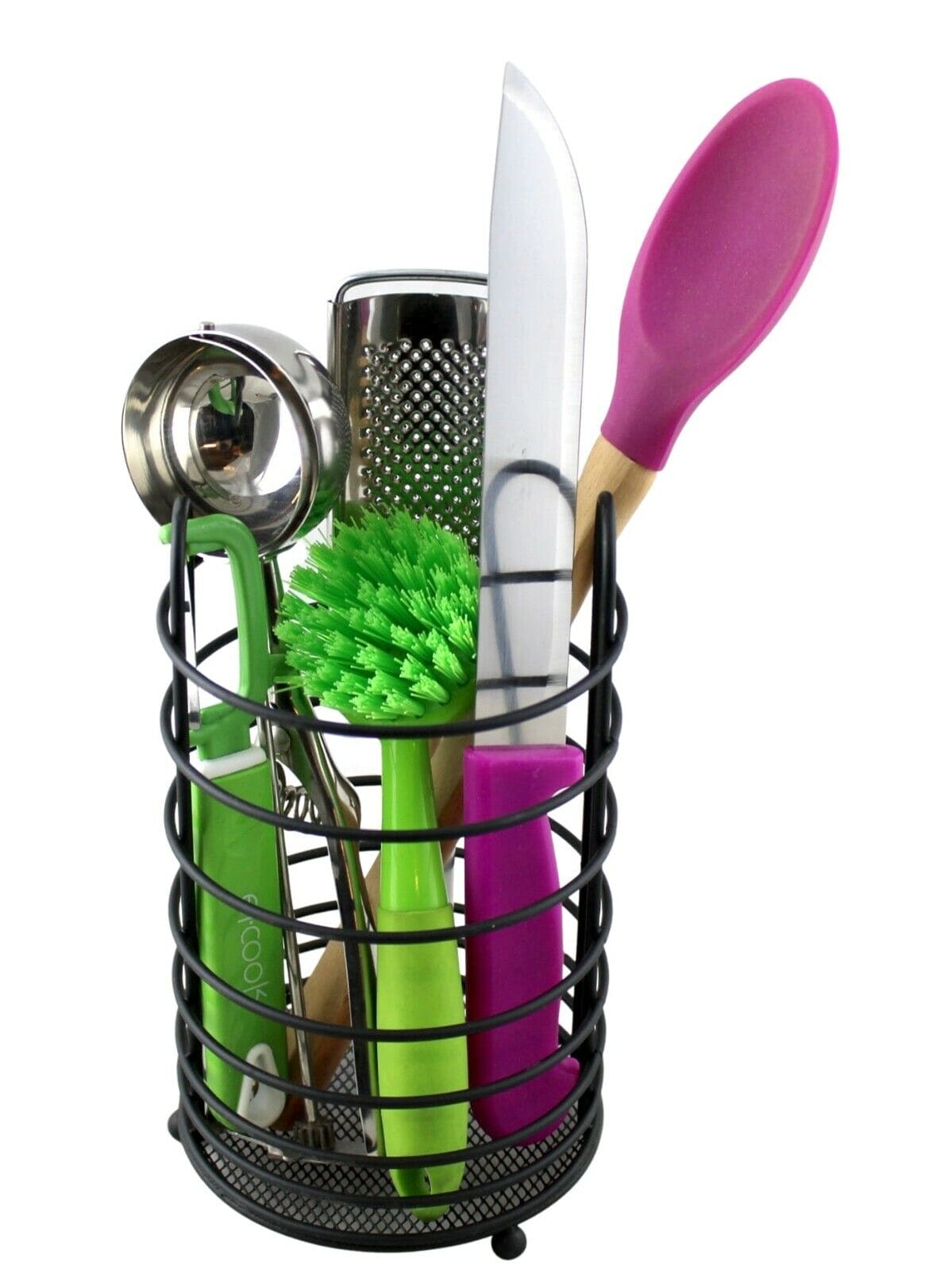 Dependable Spoon Holder, Counter Top Cutlery Holder, Spoons Forks Knife Utensils Organizer, Kitchen Storage Tube Barrel Tableware Rack, Caddy Cutlery Utensil Holder