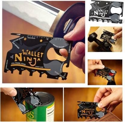 Ninja Wallet, Multifunctional Card Tool, Emergency Survival Tool Card, EDC Pocket Credit Card, All In One Hunting Tool, Flat Camping & Hiking Multi Tool Kit, 18 In 1 Wallet Ninja Tool Kit, Multipurpose Credit Card Size Pocket Tool