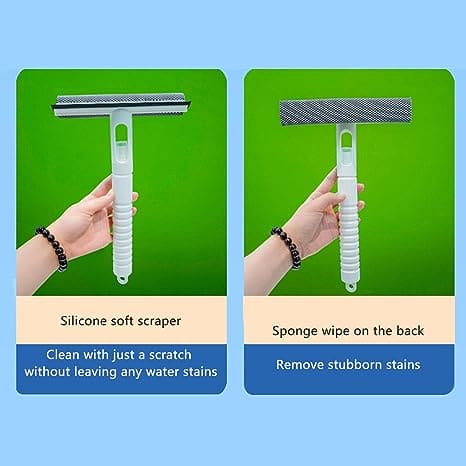 Multifunctional Window Spray Wiper, Double Sided Window Cleaner Squeegee Wiper, Glass Wiper for Bathroom Mirror Windshield, 3 in 1 Spray Scrape Cleaning Tool, Household Kitchen Bathroom Cleaning Wiper