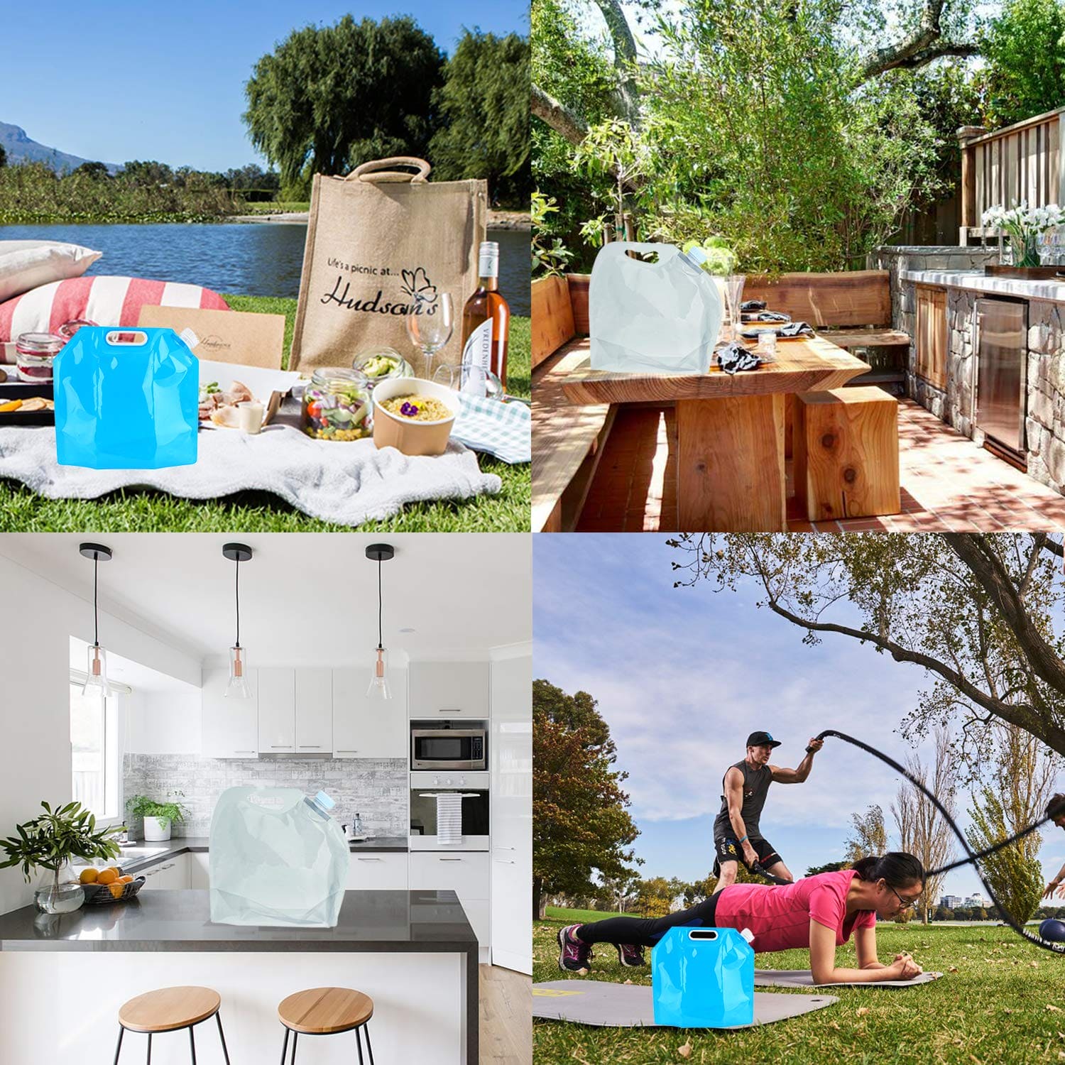 10L Water Pouch, Foldable Water Tank, Portable Outdoor Water Bag, Collapsible Water Bucket, Plastic Water Carrier, Camping Folding Canister, Car Water Container, Multipurpose Liquid Storage Container