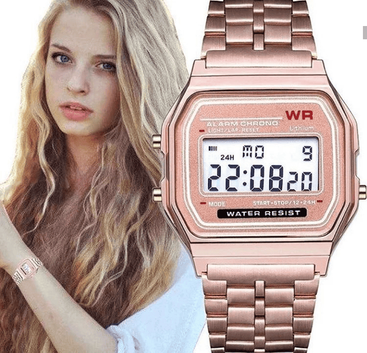 New Retro Classic LED Stainless Steel Digital Unisex Watch