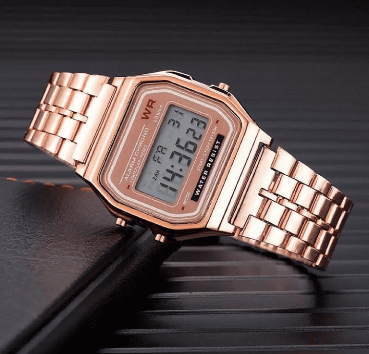 New Retro Classic LED Stainless Steel Digital Unisex Watch