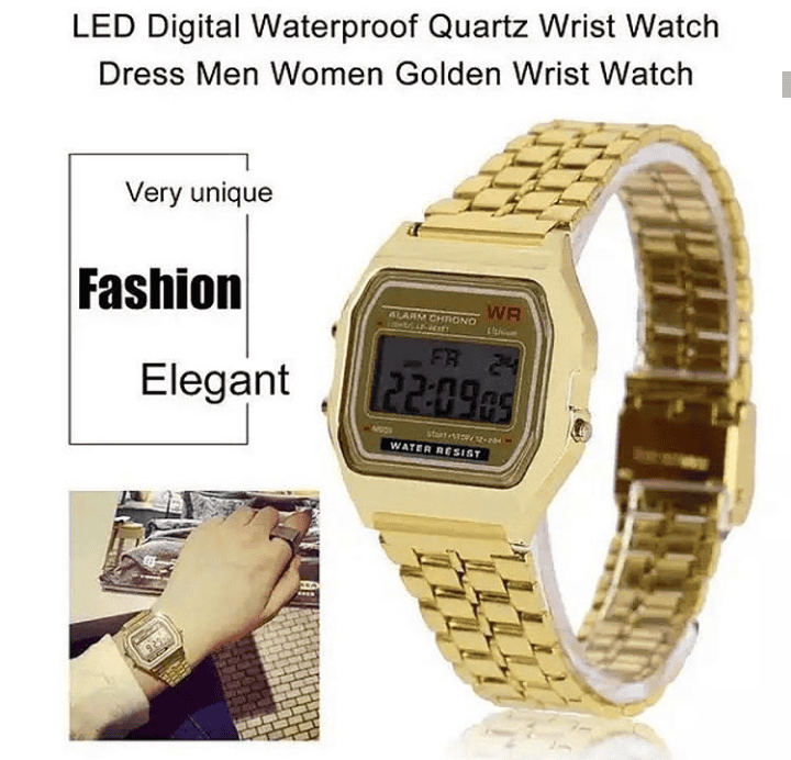 New Retro Classic LED Stainless Steel Digital Unisex Watch