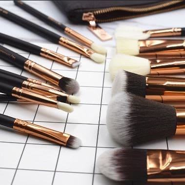 Set Of 15 Pro Makeup Brush Set, Beauty Makeup Tool, Cosmetics Makeup Brushes, Eyeshadow Eyeliner Blending Pencil Cosmetics Tools With Pu Bag