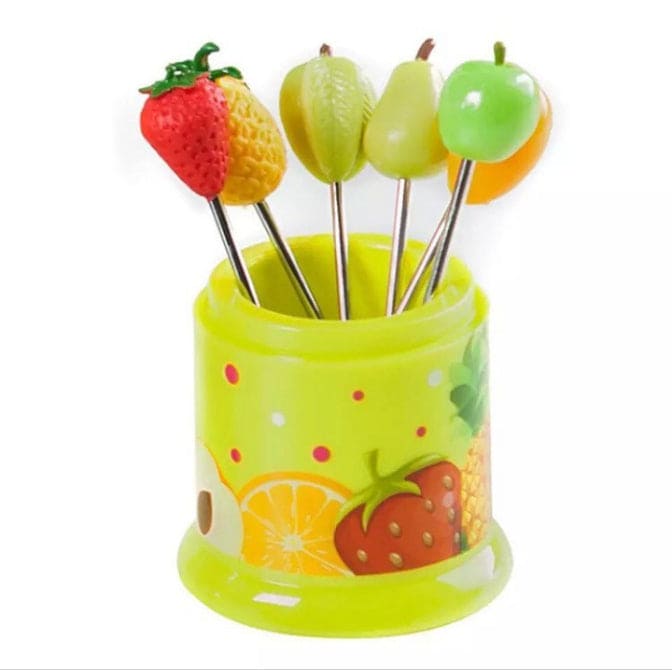 6pcs/Set Snack Cake Dessert Food Fork, Stainless Steel Cute Creative Party Decoration Fruit Fork, Food Picks Forks For Kids