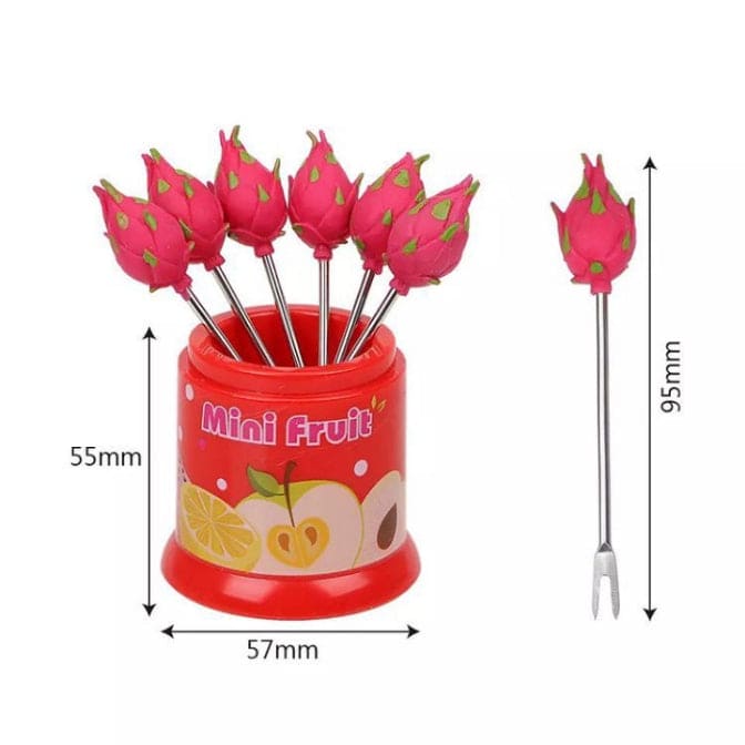 6pcs/Set Snack Cake Dessert Food Fork, Stainless Steel Cute Creative Party Decoration Fruit Fork, Food Picks Forks For Kids