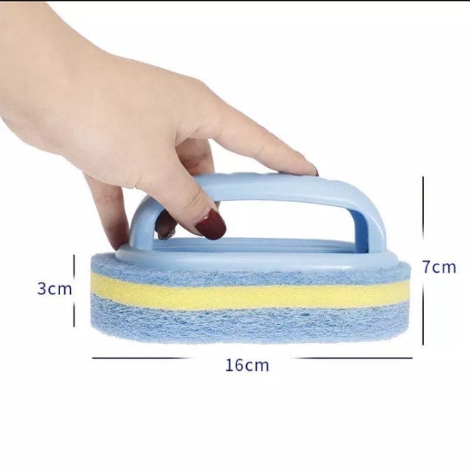 Plastic Cleaning Sponge Brush With Handle, Tile Decontamination Bathtub Cleaning Brush, Handheld Sponge Cleaning Brush, Durable Bathroom Kitchen Tool