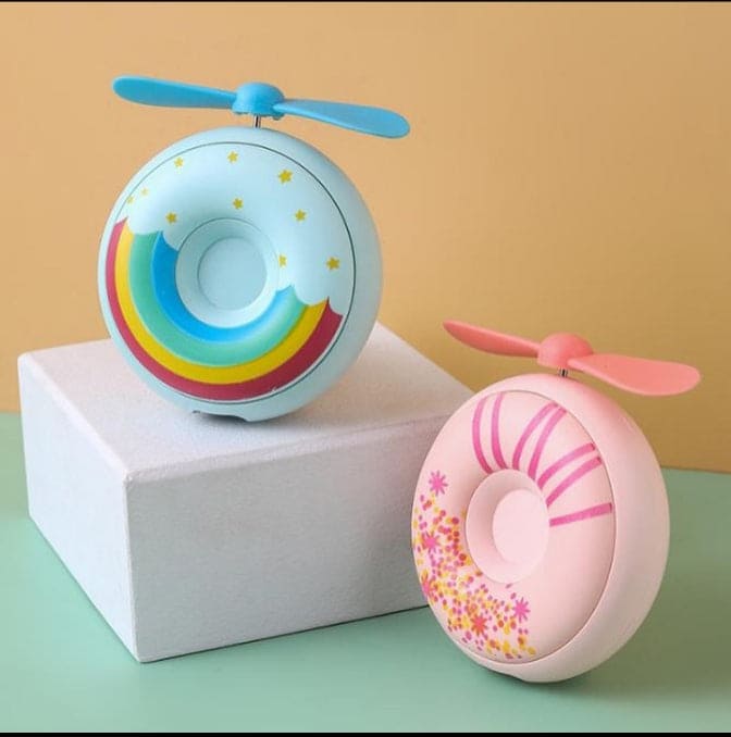 Cute Portable Mini Doughnut Fan, Mini Portable Charger For IPhone, Cute Power Bank For Girls, Mini Fast Charger And Portable Fan