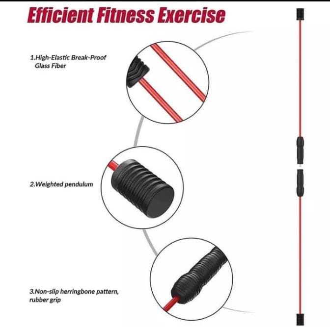 Elastic Fitness Stick, Detachable Total Body Exercise Bar, Training Muscle Detachable Design Fitness Equipment, Fat Burning Fitness Bar, Strength Training Bar