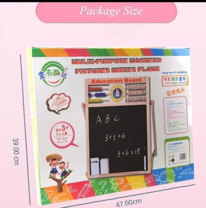 Wooden Montessori Educational Magnetic Blackboard , Multipurpose Educational Learning Board, Double-sided Magnetic Wooden Writing Blackboard
