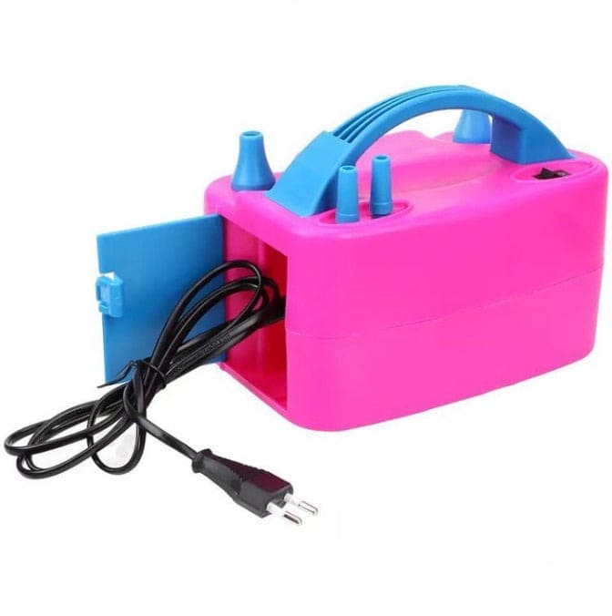Electric Balloon Pump, Inflate Air Balloon Pump, Portable Dual Nozzle Rose Red Electric Balloon Machine, Portable Air Blower Pump for Balloons
