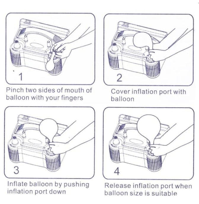 Electric Balloon Pump, Inflate Air Balloon Pump, Portable Dual Nozzle Rose Red Electric Balloon Machine, Portable Air Blower Pump for Balloons