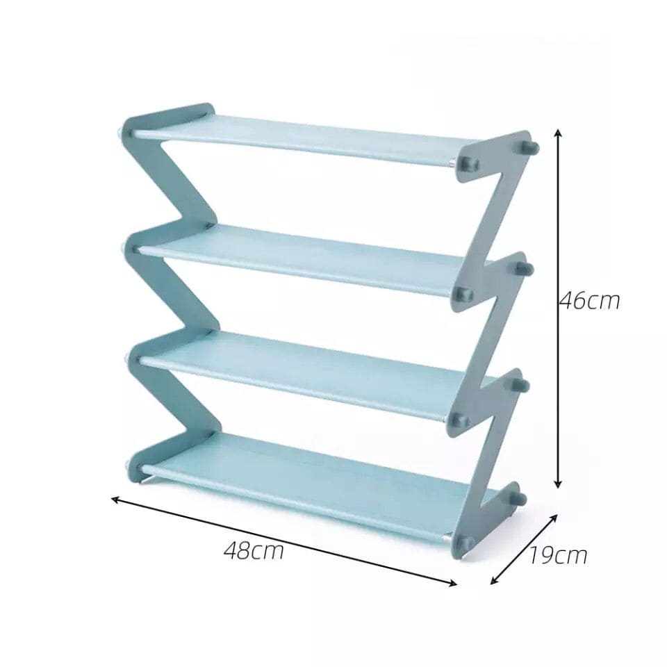Expandable Z-shaped Shoe Rack, Shoe Shelf Storage Organizer, Simple Assembled Stainless Steel Storage Shelf for Shoes Book, Z Shape Shoe Stand Rack