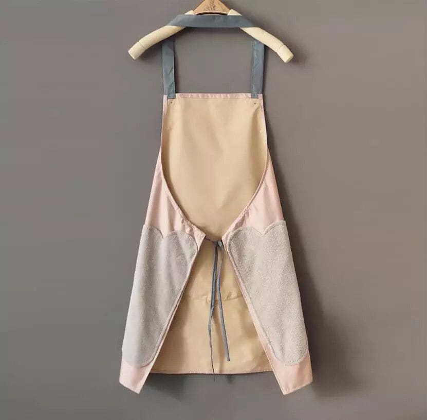 Women Wipeable Kitchen Apron, Enlarged Pocket Waterproof Oil-Proof Coffee Pinafore, Cooking Baking Adult Bib, Kitchen Bib Aprons For Women & Men