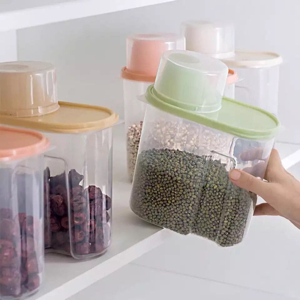 Large Capacity Airtight Dry Food Container, Cereal Flour Grain Food Storage Bottle, Durable Cereal Storage Sealing Can, BPA Free Clear Plastic Kitchen Cereal Bin
