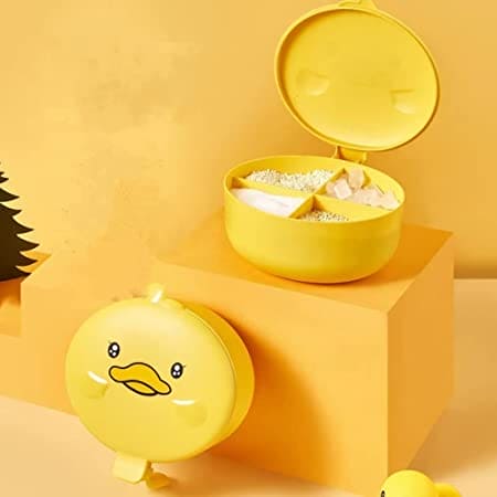 Duck Shape 4 Grid Spice Box, Seasoning Box Storage Container, 4 Compartment Enclosed Space Box, Spice Herbs Condiment Jar, Kitchen Supplies Household Tool, Spice Jar with 4 Spoons