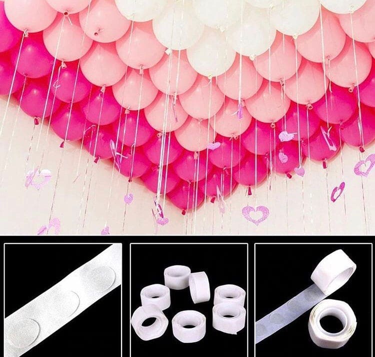 100pcs Balloons Glue Tape, Double Sided Fix Gum Air Balls, Glue Point Tape 100pcs Balloons Glue Tape, Double Sided Fix Gum Air Balls, Glue Point Tape