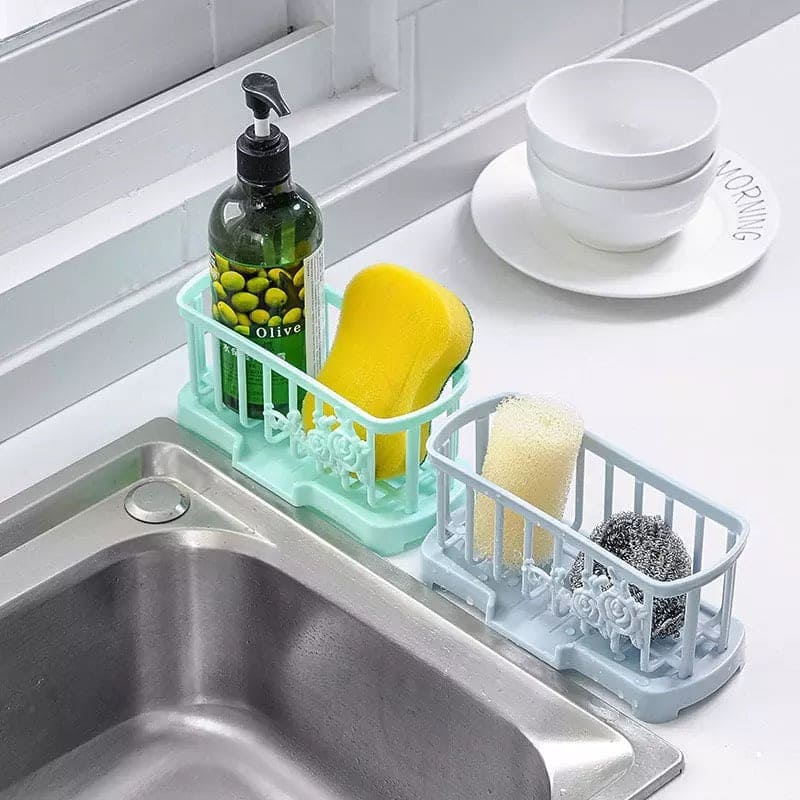 Flower Drain Rack, Kitchen Bathroom Sink Organizer, Caddy Cloths Rack Sponge Holder, Drain Rack Sponge Storage Holder, Useful Sink Soap Rack, Tray Dish Sink Drainer Organizers For Bathroom Kitchen