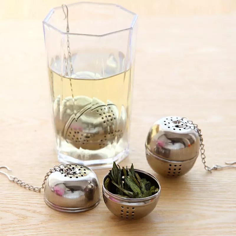 Stainless Steel Ball Filter Kitchen Gadget, Spice, Herb,Tea and Seasoning Filter Ball with Hanging Hook, Ball Tea Infuser Mesh Filter
