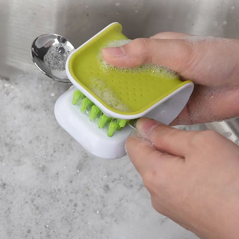 Cutlery Cleaning Brush, U-Shaped Cleaning Brushes, Double Sided Blade Brush, Multifunction Kitchen Knife Fork Chopsticks Tableware Cleaning Tool, Bristle Hand Guard Brush, Descaling Knife Pan Pot Cleaner, Kitchen Tableware Brush
