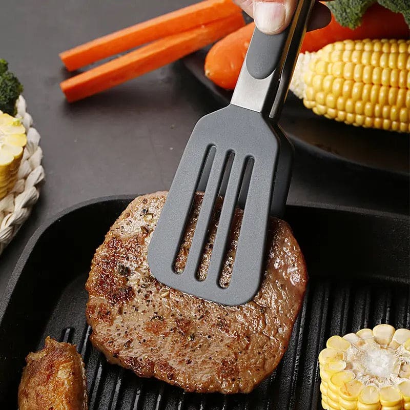 Silicone Non Stick Food Tong, Silicone Food Meat Salad Clamp, BBQ Bread Serving Cooking Clip, Foldable Barbecue Baking Tongs, Nylon Shank Dessert Tweezer Cooking Clamp, Heat-Resistant Bread Steak Serving Clips