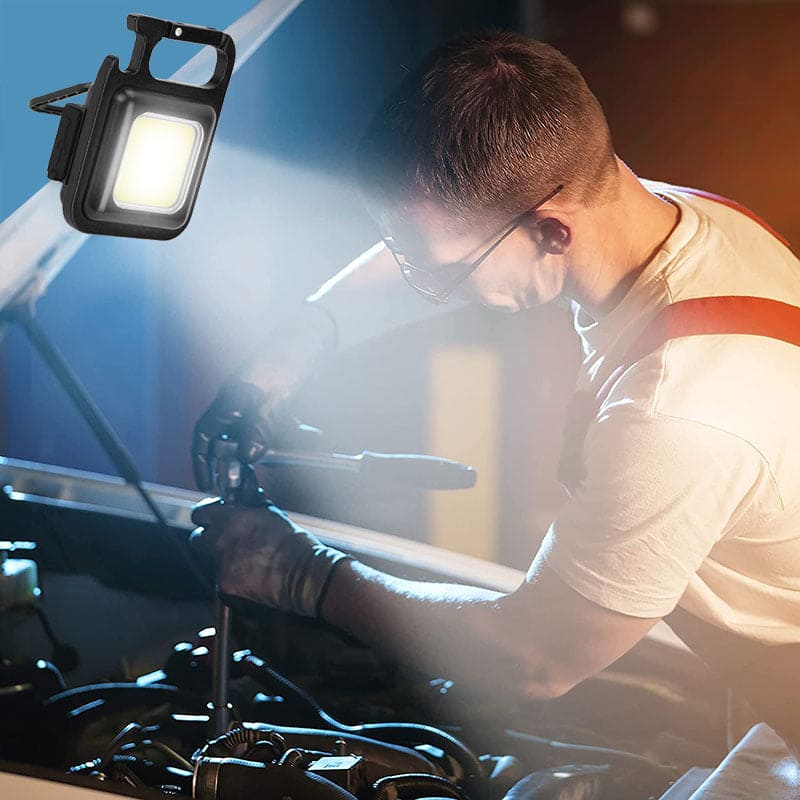 Mini Square LED Flashlight, Portable Pocket Flashlight Keychains, Rechargeable For Outdoor Camping, Emergency Lamps Work Light, Multifunction Portable Pocket Light, COB Inspection Light