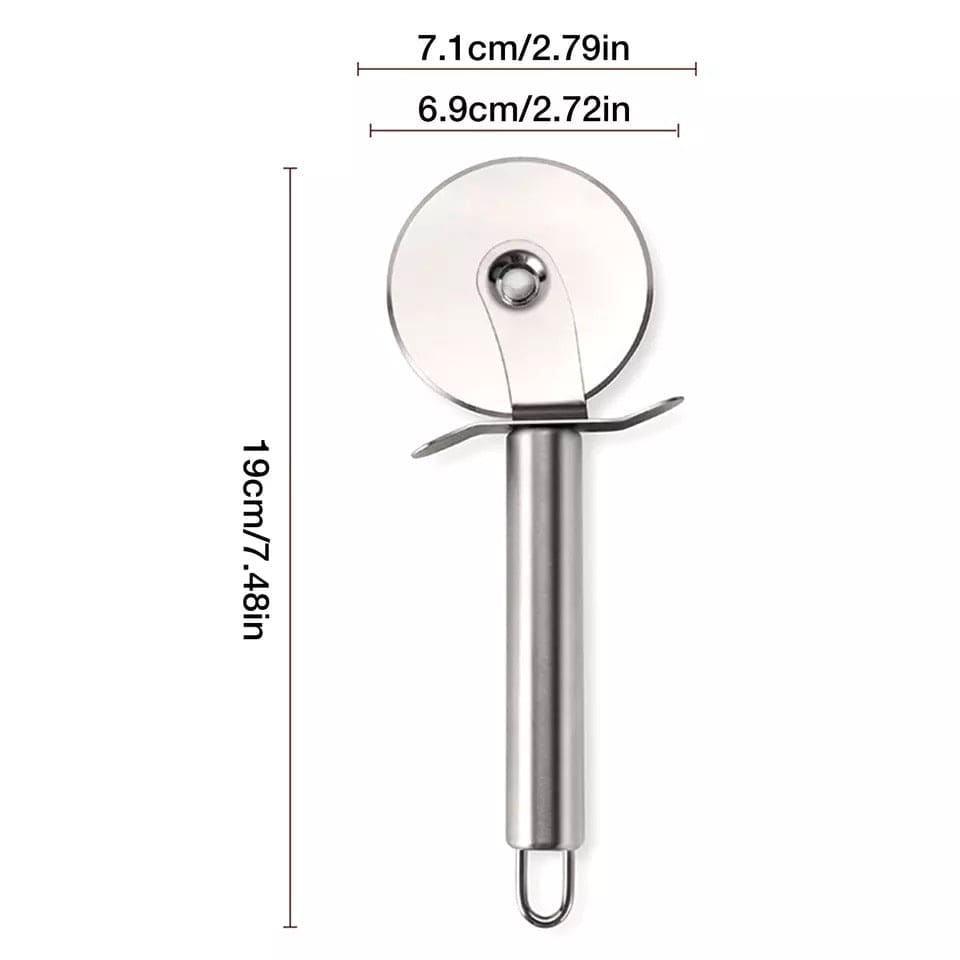 Stainless Steel Pizza Slicer, Pizza Knife Bread Cake Divider, Portable Pie Pizza Shovel Baking Accessories, Glad Pizza Cutter Wheel