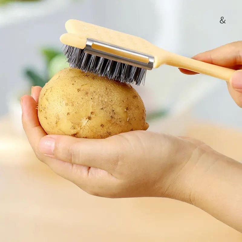 5 In 1 Sharp Peeler, Fruit Peeler With Brush, Kitchen Vegetable Cleaning Brush, Plastic Vegetable Fruit Peeler, Creative Vegetable Fruit Peeler Peeler for Brush Home Kitchen Tool