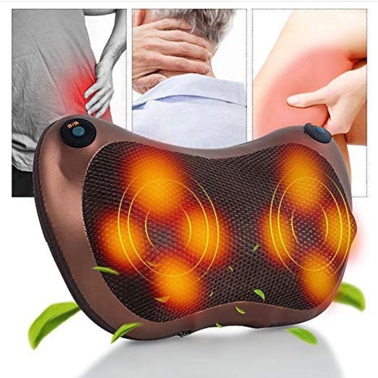 Multifunctional Body Pillow Massager With Heat, Deep Tissue Kneading With 4 Heads, Electric Back Massager