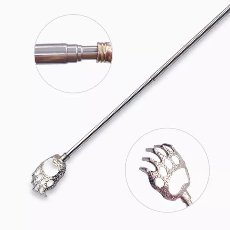 Stainless Steel Telescopic Back Scratcher, Claw Portable Massager, Anti Itch Self Massager, Hackle Hand Telescopic Back Scratcher, Bear Claw Extendable Telescoping Itch Sticks