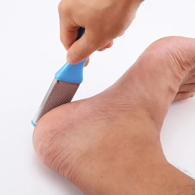 Double Sided Foot Filer, Professional Pedicure Foot Filer, Stainless Steel Foot Scrubber, Hard Skin Removers, Callus Dead Skin Remover, Anti-slip Plastic Handle Pedicure Tool, Stainless Steel Dead Skin Scrapper