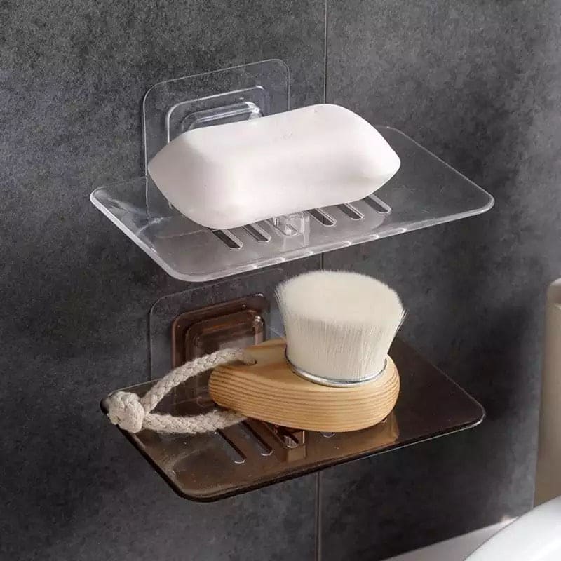 Self-adhesive Soap Holder Soap Dish Box Removable Wall Mounted Powerful  Heavy Duty Plastic Bar Draining Soap Case Storage Basket for Shower  Bathroom Kitchen Wall Decoration