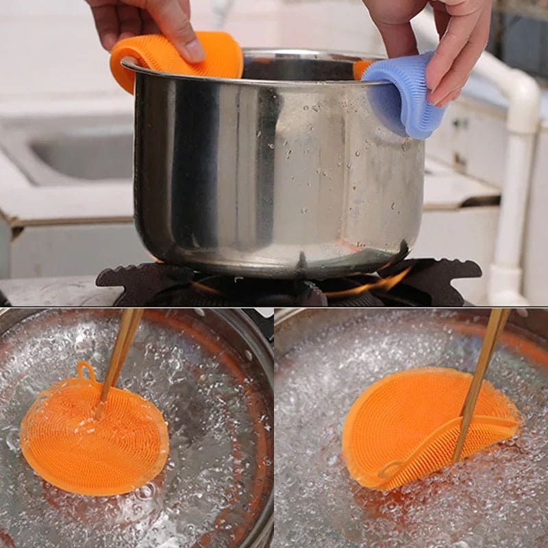 Multipurpose Silicone Dish Sponge, Kitchen Cleaning Scrubber, Silicone Dish Scrubber