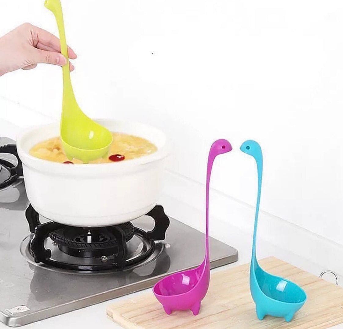 Plastic Soup Cute Cartoon Spoon Nessie Ladle Large Soup Spoon Long Handle  Scoop Kitchen Utensils Cooking Tools