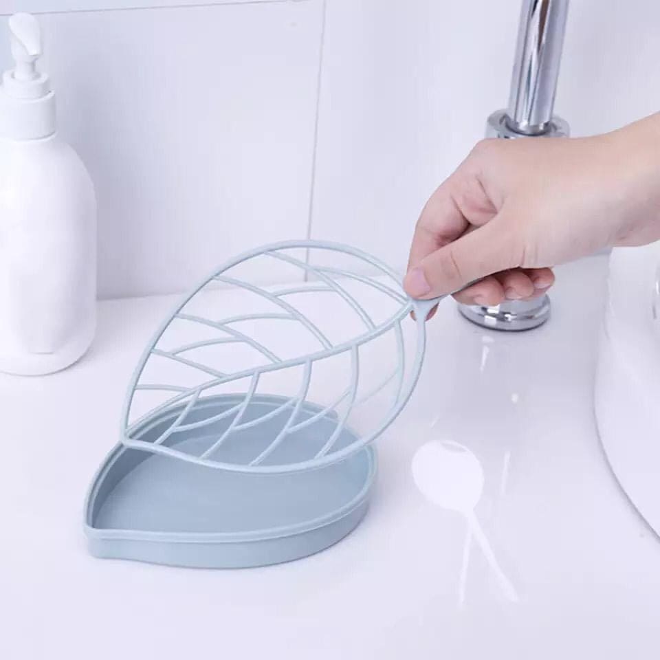 Leaf Shaped Soap Holder With Draining Tray, Soap Box With Dish Storage Plate