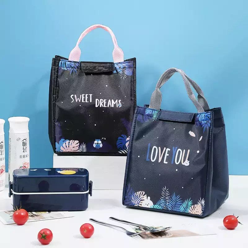 Thermal Food Picnic Lunch Bags, Functional Pattern Cooler Lunch Box Portable Insulated Canvas Lunch Bag, New Insulated Lunch Box Tote Bag