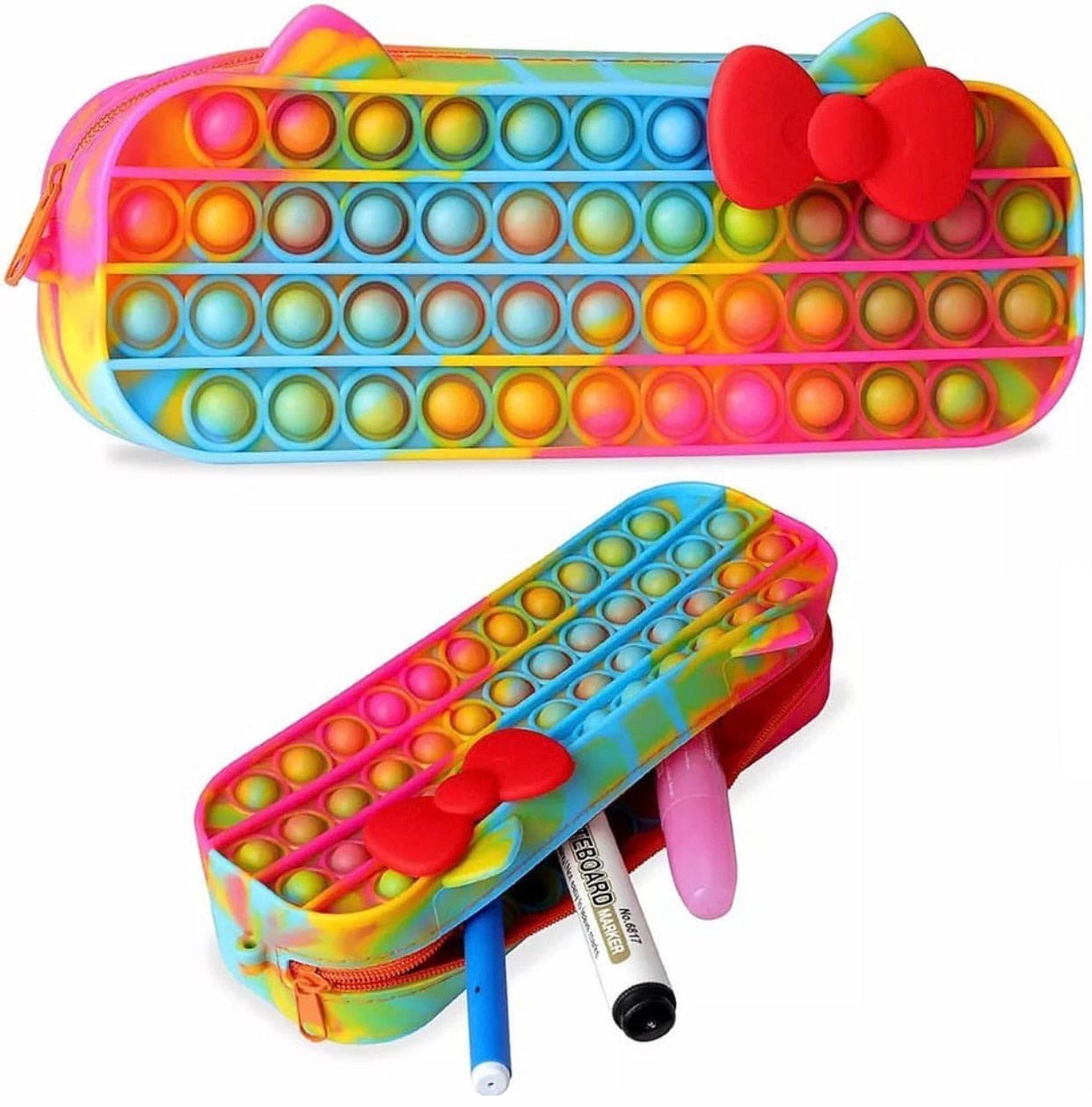 Pop Pencil Case For School Stationary, Silicone Bubble Toy Stationery ...