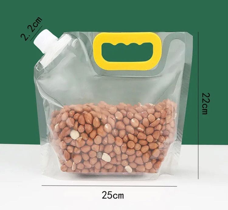 Sealed Storage Bags, Portable Food Packaging Bag, Transparent Grain Storage Bags, Stand Up Grain Seal Bag, Kitchen Food Rice Storage Container