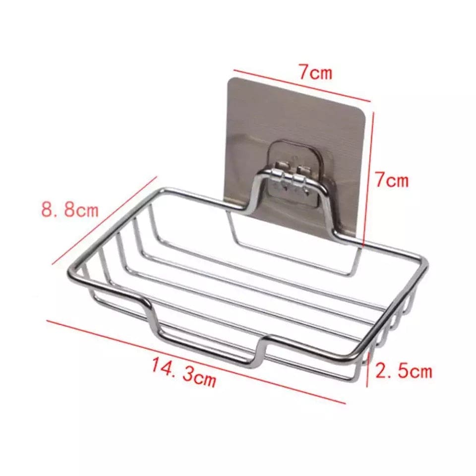 Stainless Steel Soap Dish, Creative Soap Rack, Drill Free Soap Sponge Storage, Wall Mounted Shampoo Holder, Stainless Steel Soap Sponge Holder